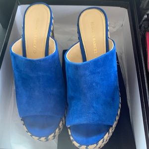 New - Paloma Barceló wedges Blue Suede heels 39